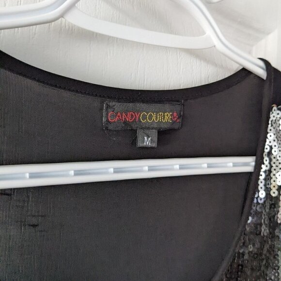 BLACK and white gradient  sequin top camisole tank top Medium @C - Picture 4 of 6